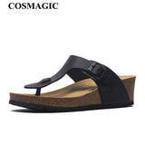 Fashion Summer Women Wedge Cork Flip Flops Slipper 2023 New Beach Outside Non-slipe Trifle Platform Med Heel Slide