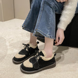 Size Thick Cotton Shoes Women 2023 Winter New Flat Women's Shoes Plus Velvet Warm Snow Cotton Brown Wool Shoes