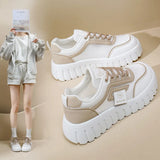 Breakj Summer New Korean Ins Breathable Small White Shoes Women's Hollow Casual Board Shoes Thick Platform Versatile Pine Shoes XQ