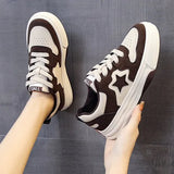 Small White Shoes Female Spring / Summer 2024 New Korean Student Panda Lace Sneakers Niche Platform Casual