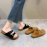 Breakj Bottom Cool Slippers Women Wear 2025 Summer Korean Version Of Retro Leisure Thick With Fashion Toe Beach