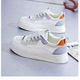 Breakj Thick-Bottomed Small White Shoes Women 2025 Summer New Korean Version Of The Round Head Casual Shoes Student Running