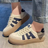 Breakj White Shoes Women 2025 New Autumn Niche Design Thick-Solt Retro High-Span Shoes Fashion Sports Casual