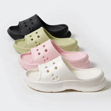 Summer Hollow Out Shower Slippers Women Non Slip Platform Flip Flops Woman Eva Soft Sole Beach Slides Female