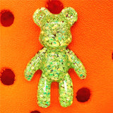Hard Resin Glitter Cartoon Shoe Charms Accessories Cute Chocolate Bear Shoes Buttons Colorful Sandals Charm