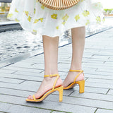 Sandals Shoes Woman Square High Heels Sexy Ankle Strap Sandal Office Ladies Career Casual Party Women Wedding