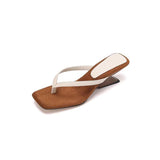 Breakj Women's Shoes 2024 Summer New Simple Color Slope Slippers Women's Summer Fashion Wear Temperament