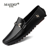 Loafers Men's Handmade Leather Shoes Casual Lazy Flat Driving Shoes High Quality Moccasin Boat Shoes Large Size