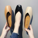 Flat Anti-skid Shoes Women Summer spring Skid-proof Square Toe Flat Korea Style Sandals Shoes Shallow Simple Shoe