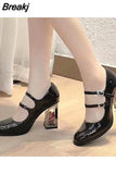 High Heeled Women Pumps 2023 New Fashion Niche Design Sense Mary Jean Shoes French Style Buckle Strap Pumps Spring