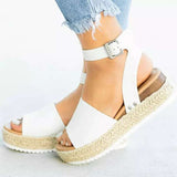 Breakj Yards Of Women's Sandals A Word Buckle Thick Bottom And High Heels Of Sandals Women Feel