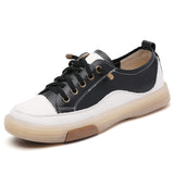 Breakj Wind Small Leather Shoes Women In The Spring Of 2024 New One-Legged Leather Single Shoes Soft Soles Casual White