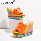 Women Sandals 2021 New Heels Woman Slippers Platform Wedges Shoes Ladies Summer Slides Mujer Espadrilles Plus Size