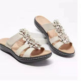 Breakj Summer Sandals New Hollow Slope And Fish Mouth Flowers Leisure Comfortable Sandals Women's Shoes Large