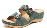 Breakj Flat-Bottomed Dew Slope And Slippers Women's Summer Fashion Wear Flowers Half Cool