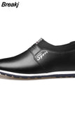 Classic Casual Men's Leather Shoes Height Increasing Shoes Sports for Men Summer Business Pointed Shoes Soild Loafers