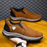Men's Slip-on Shoes Breathable Casual Sports Shoes Outdoor Hiking Shoes Walking Shoes for Men Hand Stitching Mesh