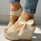 lace Women Wedges heeled women Shoes Summer Sandals Party Platform High Heels Shoes