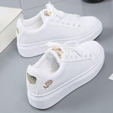 White Shoes Women's Spring Ins Trendy Shoes Street Shot Korean Version Of The Net Thick-Soled Leather Casual Board