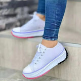Breakj Children's Spring And Autumn 2023 New Canvas Shoes Breathable High-Help Casual Women's Shoes Thick Soles Lace Casual
