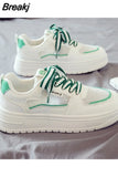 Platform Running Sneakers Women Tennis shoes Woman Walking Chunky Sneakers white Casual Slip on Vulcanized
