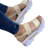 Women Sandals Summer Platform Sandals Wedges Shoes 2023 New Sandalias Mujer Lightweight Soild Color Open Toe Sandals for
