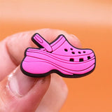 Heart-shaped Pistol Shoe Charms Accessories Black Yoga Girl PVC Shoes Buttons Yellow Hat Sunglasses Pink Sandals Charm