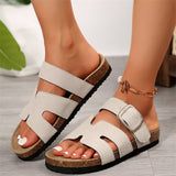 Breakj Summer New Large-Size Slippers Women With Thick-Bottomed Words Buckle Solid Color Casual Cold Slippers