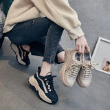 Spring New Women's Casual Shoes Comfortable Lace-up Sneakers Women's Shoes Thick-soled Increased Women's Vulcanized
