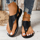 Breakj Hollowed-In-To-Sleeve Flat-Soled Sandals Women's Summer Loose-Cfolded Sand Sand Slippers With Carved