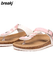 Fashion Cork Flip Flops Slippers 2023 New Women Summer Beach Casual Buckle Outside Non-slip Slides