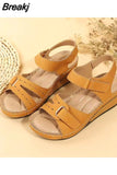Women Sandals Soft Stitching Ladies Sandals Comfortable Flat Sandals Women Open Toe Beach Shoes Woman Footwear Sandalias