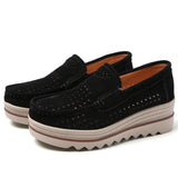 Breakj And Summer New Women's Shoes Korean Version Of Thick-Sed Loose Cake Shoes Leather Casual Shoes Large-Size Heel Bean