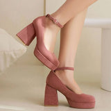 Chunky Heels Mary Janes For Women Pumps 2023 Spring Summer Leisure Comfy Women Office Lady Shoes big size