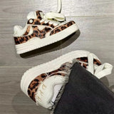 Breakj Hot Style Board Shoes Female Brand With The Same Wild Fashion Leopard Print Small White Shoes Four Seasons Regular Dopamine Tide