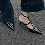 Women Low Heels Sandals Pointed Toe Slippers Summer Sexy Shoes 2024 Dress Slingback Slides Flip Flops Pumps Chaussures