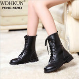 2022 Fashion New Arrival Combat Military Boots Women's Motorcycle Gothic Punk Combat Boots Lace-up Female Shoes Size
