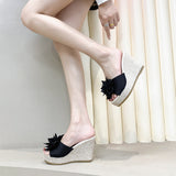 And Slippers Women 2025 Summer Large-Size Flowers Wearing A Thick-Bottom Korean Version Of Fish Mouth Cold
