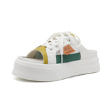 Breakj Summer New Half Slippers Female Wear Shoes Leisure A Foot Pedal Lazy Thin Bottom Small White Shoes Female