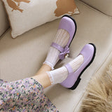 Fashion Pearl Bow Hook Loop Flat Heel Black Cosplay Lolita Mary Jane Shoes for Women Round Toe Ankle Strap Platform School