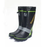Men Rain Boots Soles with Steel Nails Outsole Waterproof Non - Slip Fishing Boots Rubber with Strip Safety big size 46 49