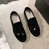 Breakj Shoes Women 2025 Spring And Autumn New Tuxedo Buckle Lazy Shoes Anti-Slip Casual Sole Single