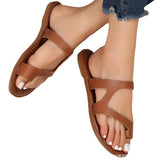 Breakj Round Head Shame Flat Beach Shoes Women Wear Retro Cool Slippers Womenshoes