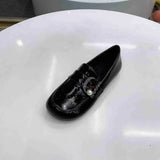 shoes Patent Leather Shoes Slip On Ladies Shoes Fashion Design Luxury Loafers Buckle Flat