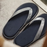Wear Latex Slippers Black Soft Flip Flops X Stripes Casual Summer Male Chaussures Slides