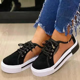 Women Sneakers 2022 Fashion Lace Up Sneakers For Women Comfortable Platform Sneakers Soft Casual Shoes Plus Size Female