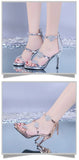 Women Concise Fashion Ankle Strap High Heels Shoes Woman Open Top Thin Heels Women's Buckle Slingbacks PumpsSapato