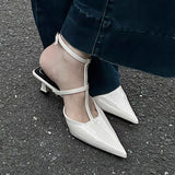 Women Low Heels Sandals Pointed Toe Slippers Summer Sexy Shoes 2024 Dress Slingback Slides Flip Flops Pumps Chaussures