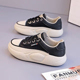 Breakj Round Head Single Shoes Women Wear 2025 Autumn New Lace-Collage Casual Shoes With Thick-Soled Rocking