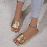 New Slippers Women's 2025 Summer Large-Size Flat-Bottomed Snake-Snake Women's Shoes Word Beach Cool Slippers Women's
